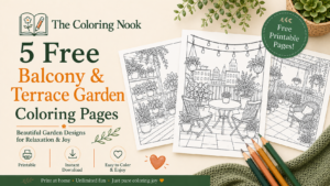Balcony & Terrace Garden Coloring Pages