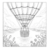 Hot Air Balloon Drawing Coloring Book - 40 Pages