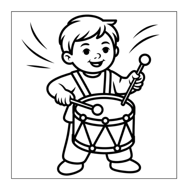 Drum Coloring Book - 40 Pages