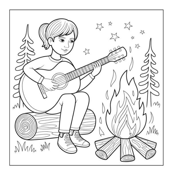 Guitar Coloring Book - 40 Pages