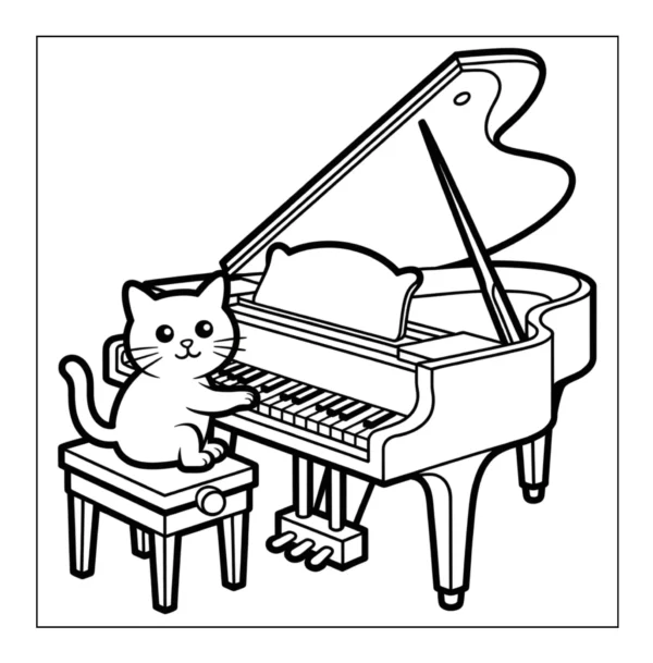 Piano Coloring Book - 40 Pages