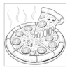 Printable cheesy pizza slice coloring page