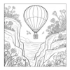 Hot Air Balloon Drawing Coloring Book - 40 Pages