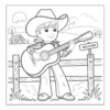 Printable Country Tunes guitarist coloring page
