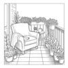 Balcony and Terrace Garden Coloring Book - 40 Pages