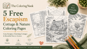Escapism Cottage and Nature Coloring pages
