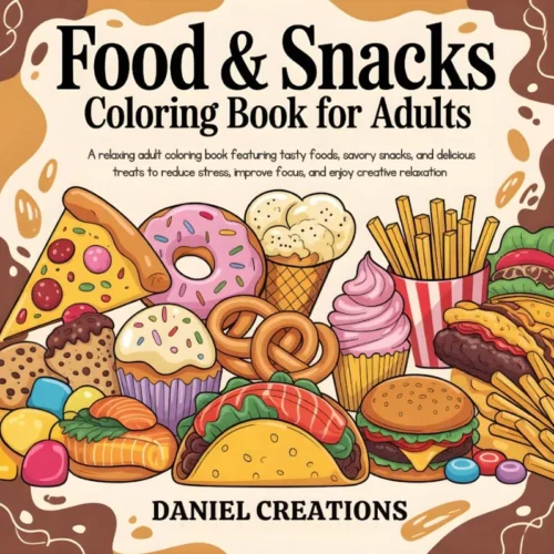 Food and Snacks Coloring Book - 40 Pages