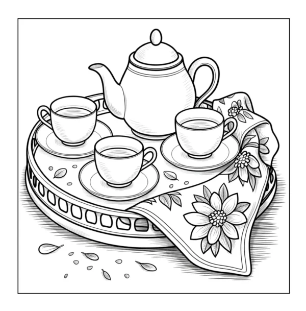 Tea Party Coloring Book - 40 Pages