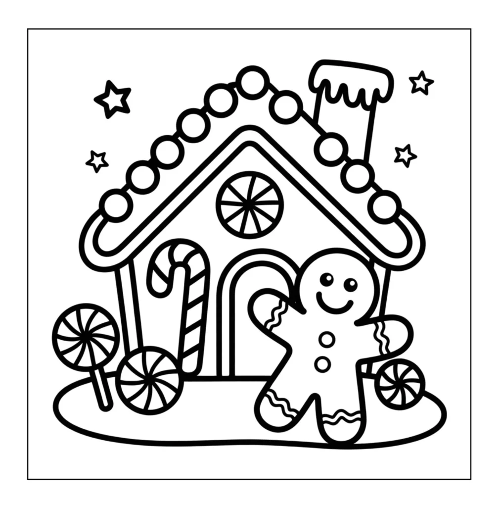 Gingerbread House Coloring Pages
