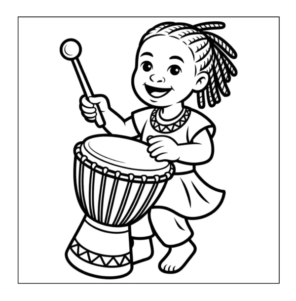 Drum Coloring Book - 40 Pages