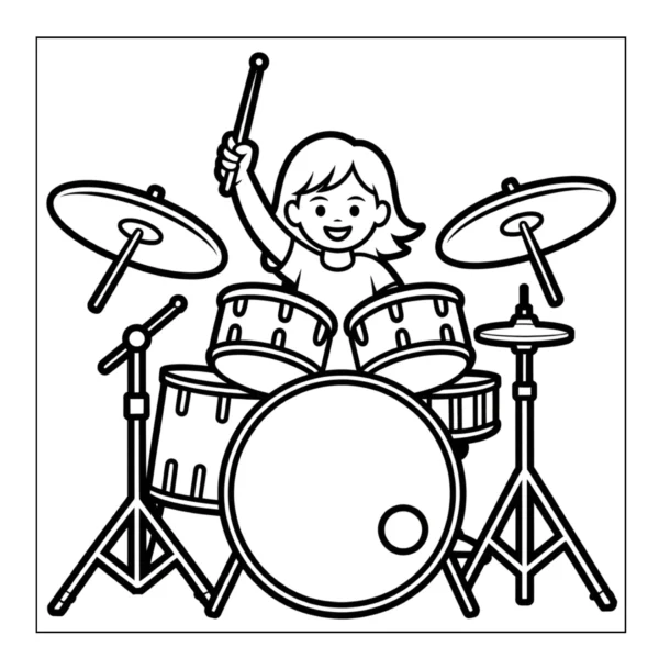 Drum Coloring Book - 40 Pages