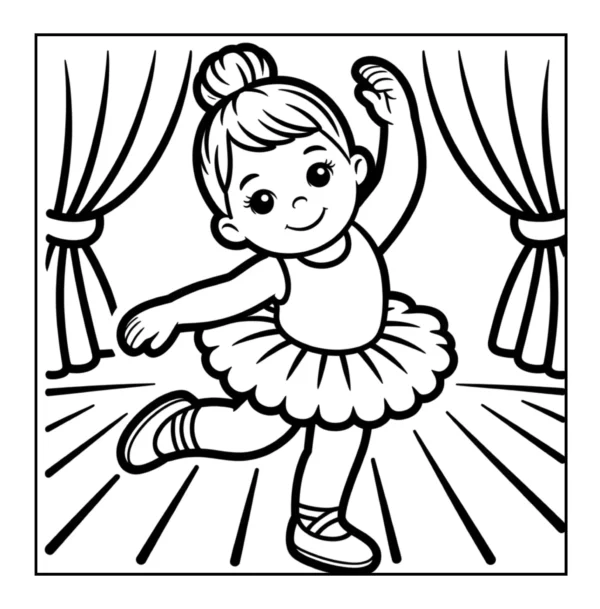 Printable princess ballerina coloring page
