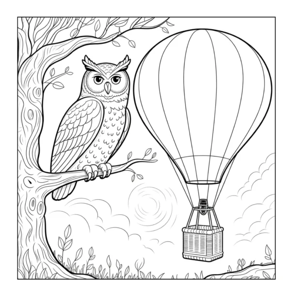 Hot Air Balloon Drawing Coloring Book - 40 Pages