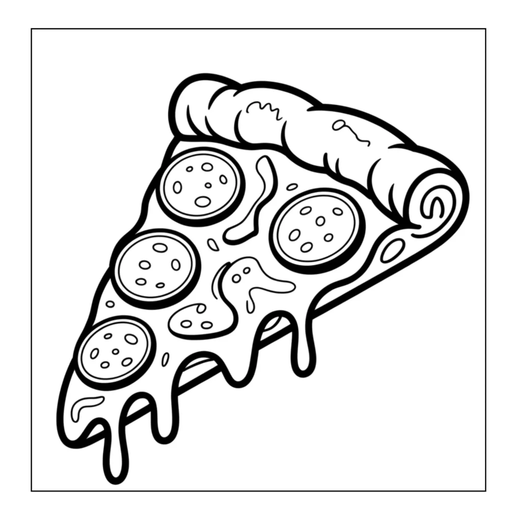 Single pizza slice with round pepperoni.