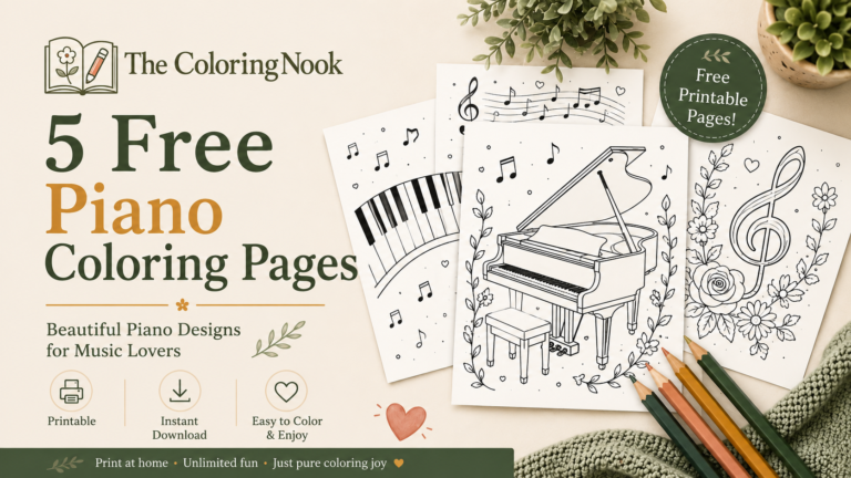 piano coloring pages