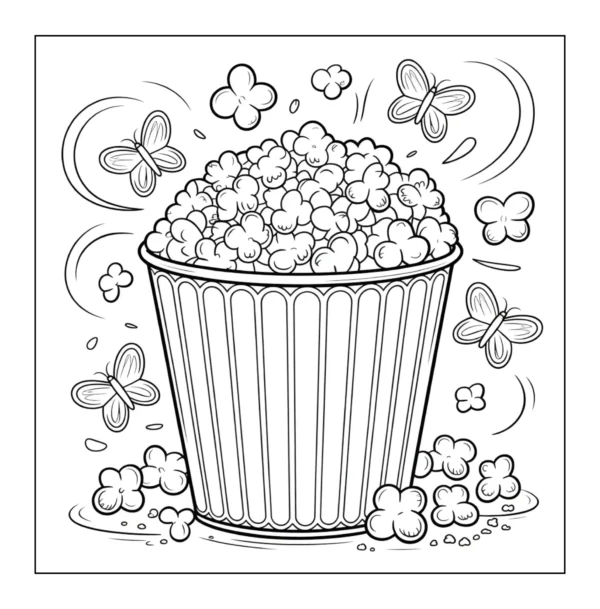 Food and Snacks Coloring Book - 40 Pages