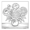Peony flowers in a flower pot.