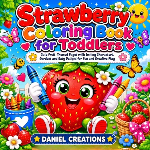 Strawberry Coloring Book cover — 40 printable pages