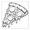Printable pizza slice coloring page