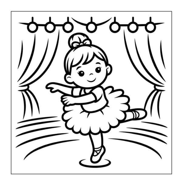 Ballerina Coloring Book - 40 Pages