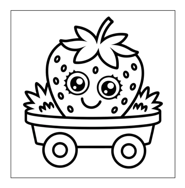 Strawberry Coloring Book - 40 Pages
