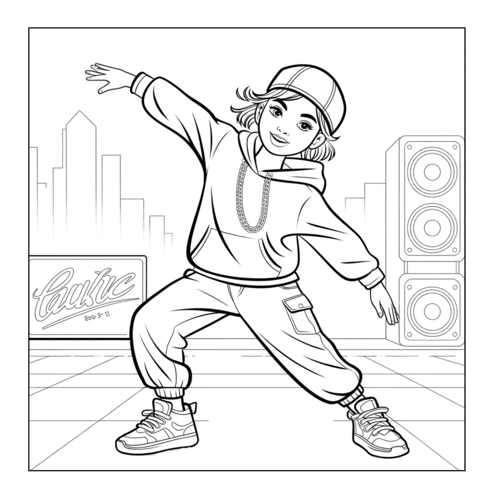 Cool girl doing hip hop dance
