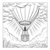 Hot Air Balloon Drawing Coloring Book - 40 Pages