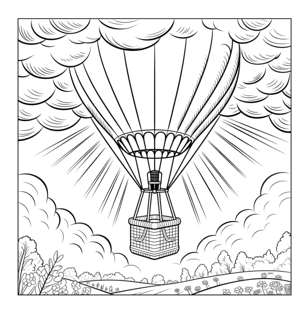 Hot Air Balloon Drawing