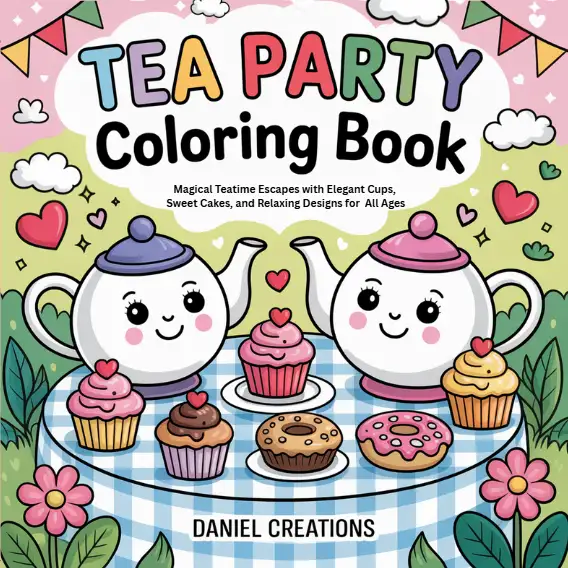 Tea party coloring pages 
