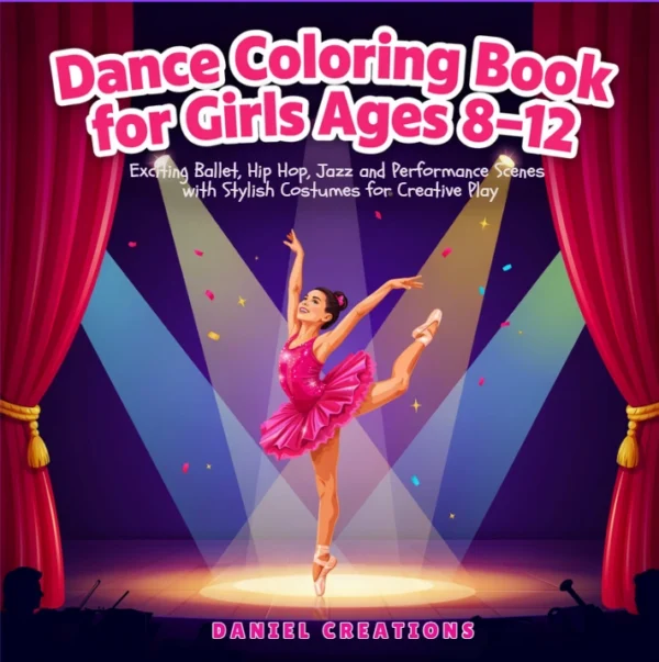 Dance Coloring Book cover — 40 printable pages