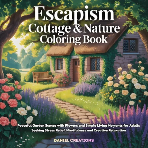 Cottage and Nature Coloring Book Cottage and Nature Coloring Book cover - 40 printable pages