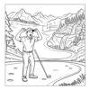 Angry Golfer Scene Golf Coloring Book - 40 Pages