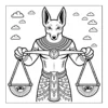 Anubis Holding Scales God Anubis holding a balance scale.