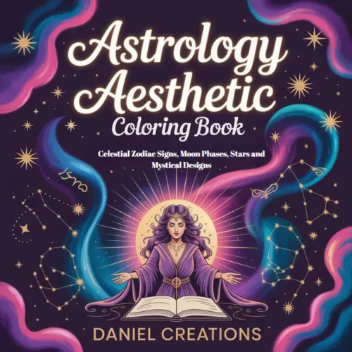 Astrology Coloring Book cover — 40 printable pages