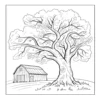 Barn Under Tree Colorado Springs Coloring Book - 40 Pages