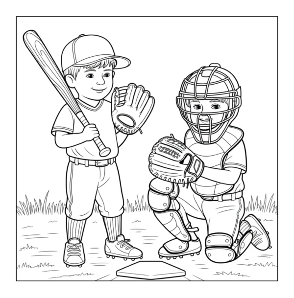 Baseball Coloring Book - 40 Pages