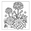 Blooming Succulent Garden Succulent with tall flowers and butterflies