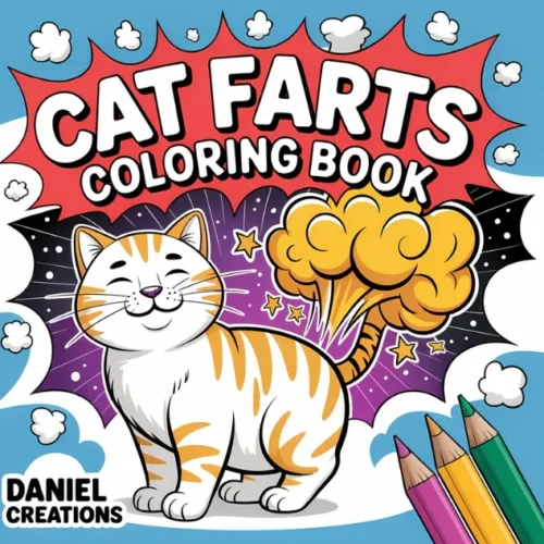 Cat Farts Coloring Book cover 40 printable pages