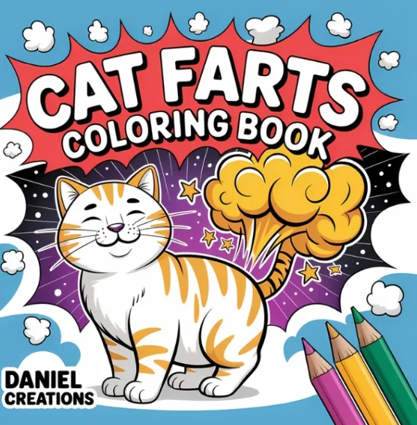 Cat Farts Coloring Book Cat Farts Coloring Book cover 40 printable pages