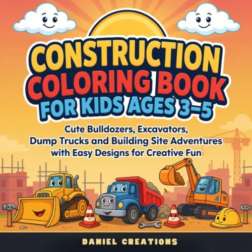 Construction Coloring Book cover — 40 printable pages