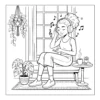 Woman listening to music indoors.