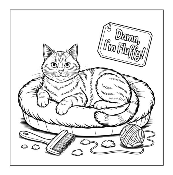 Swearing Cat Coloring Book (Printable PDF)