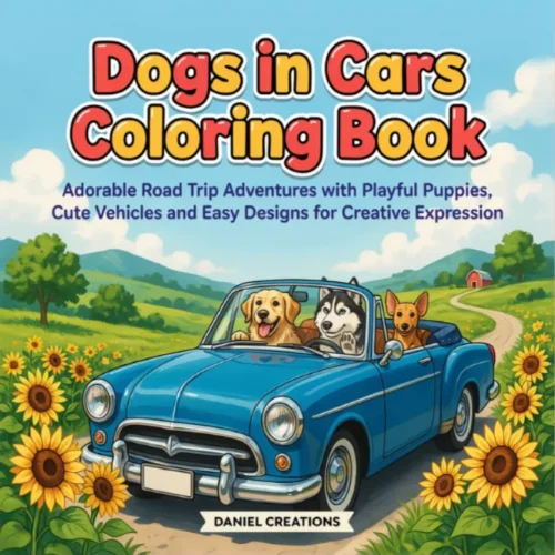 Dogs in Cars Coloring Book - 40 Pages