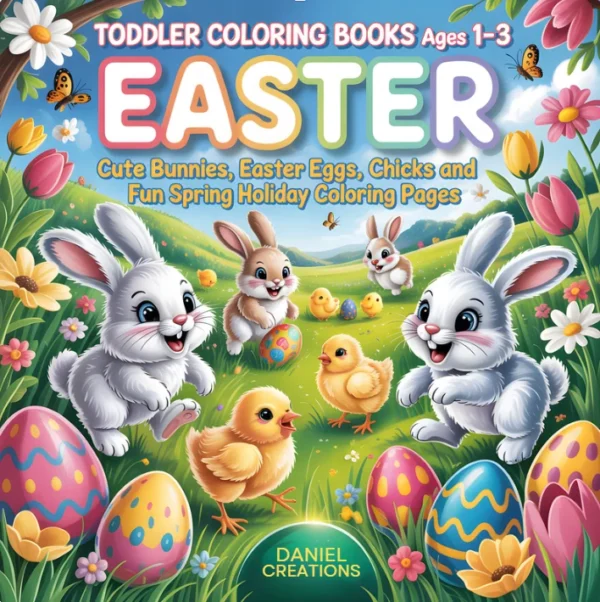 Easter Coloring Book cover — 40 printable pages