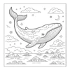 Flying Whale in Clouds Large whale flying in the sky.