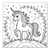 Framed Starry Unicorn Unicorn standing inside a leafy frame.