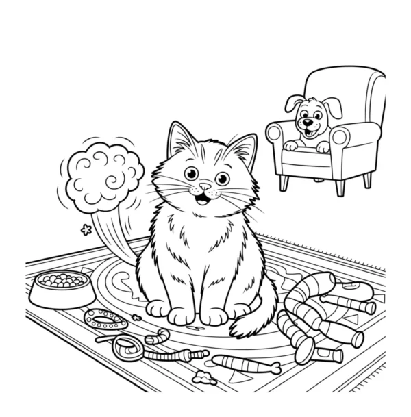 Funny Farting Feline Cat Farts Coloring Book - 40 Pages