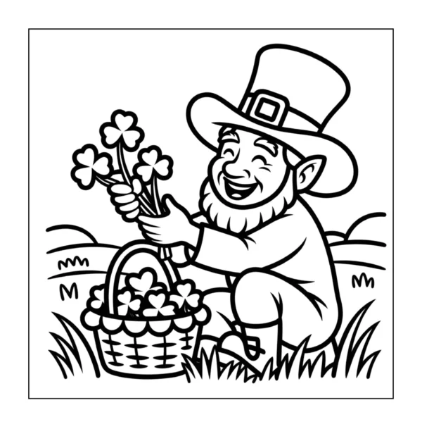 Gathering Shamrocks St Patrick's Day Coloring Book - 40 Pages