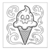 Ghost Ice Cream Ghost face ice cream in cone.