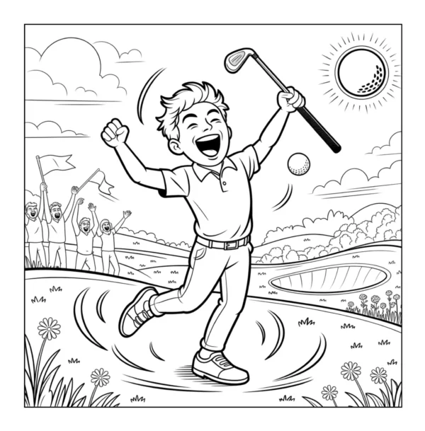 Golfer Got Victory Golf Coloring Book - 40 Pages